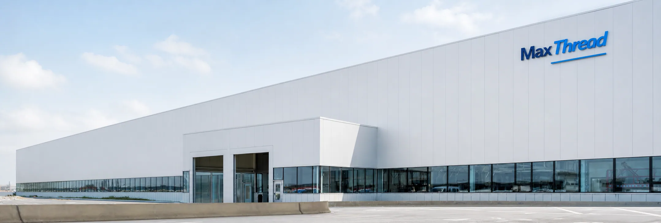 MaxThread factory exterior with the MaxThread building sign